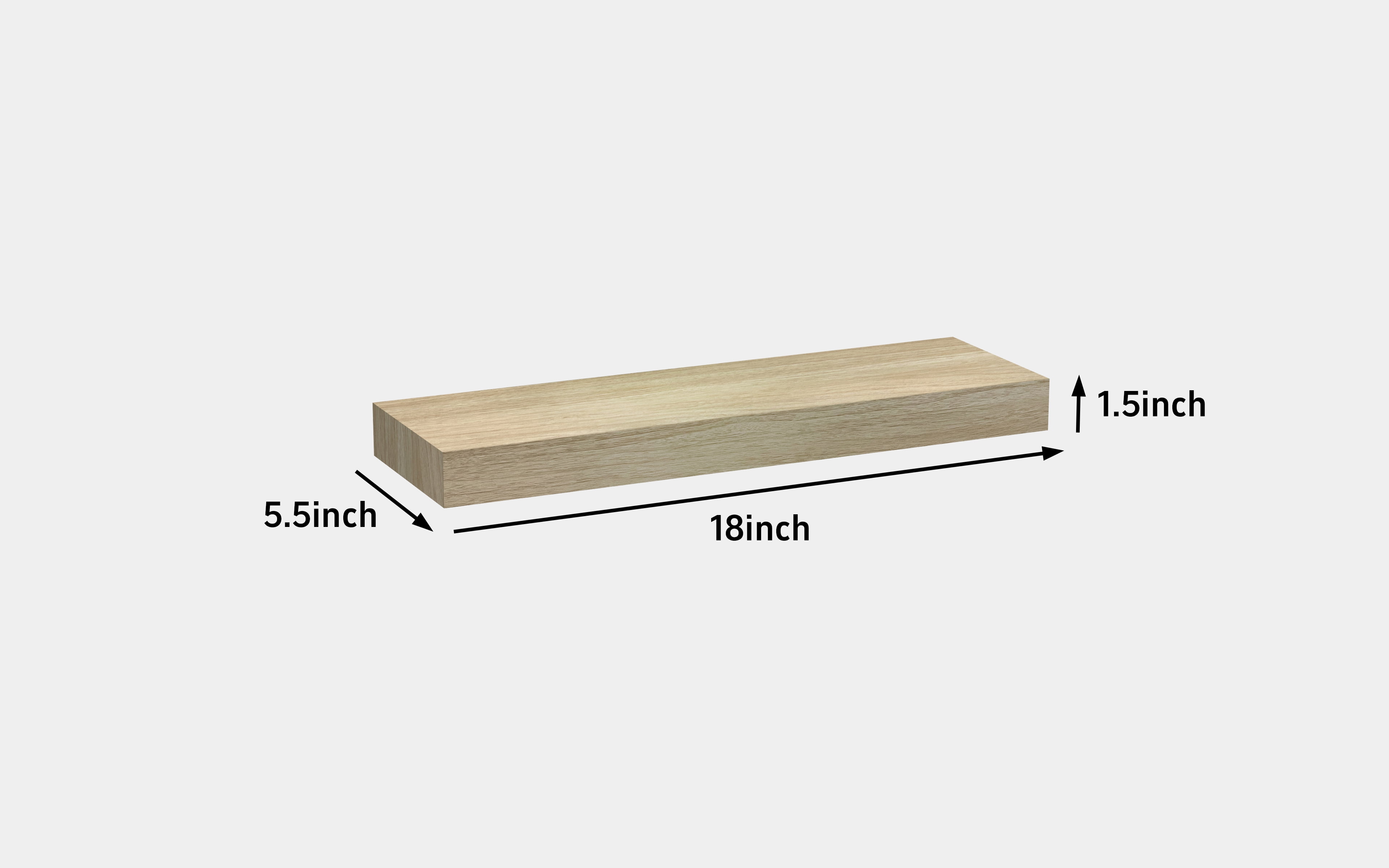 Mainstays Natural 18" Wood Floating Shelf