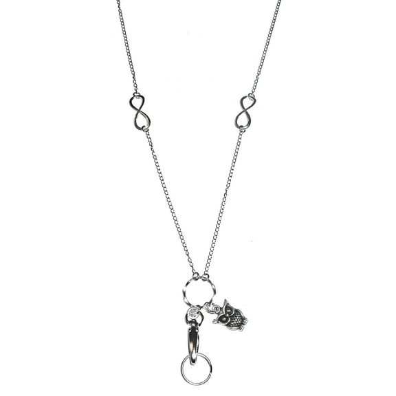 Hidden Hollow Beads Owl Charm Lanyard - Fashion Lanyards For Women - Cute Lanyard With ID Holder – Fashion Lanyard Badge Holder – Work Badge Necklace