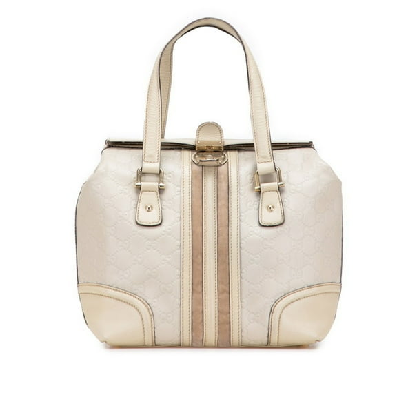 Pre-Owned Gucci Guccissima Handbag Doctor's Bag 146002 Beige Leather Women's GUCCI (Good)