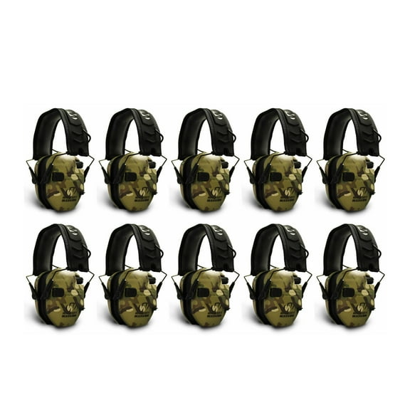 Walker's Razor Slim Ultra Low Profile Compact Design Earmuffs (Tan) 10-Pack