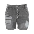 thumbnail image 2 of Women's Summer Solid Color Old Cut Patch Jeans Loose Versatile Embroidered Shorts Women, 2 of 4