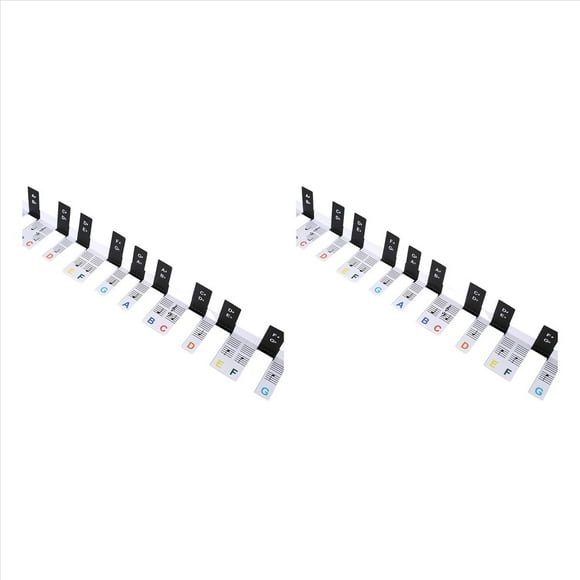 4 Uds 88 Teclas Extraíbles Etiquetas para Teclas de Piano Pegatinas para Teclado de Piano Marcador de Notas de Piano para Principiantes Estudiantes Multicolor