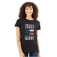 thumbnail image 3 of Live Free Geometric American Flag USA Womens Slim Fit Graphic Tee Brisco Brands M, 3 of 6