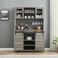thumbnail image 6 of Ataucjin Farmhouse Bar Cabinet with Sliding Barn Door, 70" Rustic Buffet Cabinet with Storage Shelves, Liquor Cabinet with Wine and Glasses Rack, Sideboard Cupboard for Kitchen, Dining Room, 6 of 9