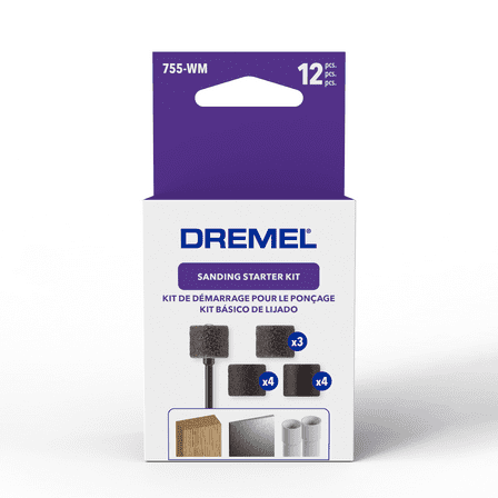 Dremel 755-WM Sanding Rotary Tool Accessory Starter Kit, 12 Pieces