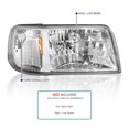 thumbnail image 3 of Spec-D Tuning Chrome Housing Clear Lens 1PC Style Headlights Compatible with 1993-1997 Ford Ranger L+R Pair Head Light Lamp Assembly, 3 of 6