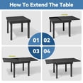 thumbnail image 6 of Crestlive Products Expandable Aluminum Outdoor Patio Dining Table for 4-6, Extendable 31" to 63", Weather-Resistant, 6 of 6