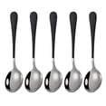 thumbnail image 1 of Spoon 5Pcs Stainless Steel Desserts Ice Cream Coffee Stirring Spoons Kitchen Tableware, 1 of 6