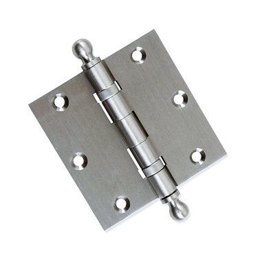 EMBASSY Door Hinge 3.5 x 3.5 Solid Brass Satin Nickel with Ball Tips