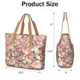 thumbnail image 3 of Tote Bag for Women - Pioneer Flower Shoulder Bag - Large Utility Work Duffle Bag with Zipper Handbag for Travel, Work, Sprots, 3 of 5