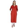 thumbnail image 1 of Phagun Indo WesternSolid Kurti For Women's V-Neck W/ Side Slit Indian Traditional Wear, 1 of 7