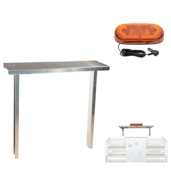 Amber LED Mini Amber Roof Top Strobe Light Bar with Aluminum Light Bar Bracket Kit – Magnetic & Bolt-On Mount, Fits Viking Cab Racks, Trucks & Construction Vehicles