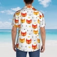 thumbnail image 4 of Sikiie Cute Fox with Heart Print Men's Hawaiian Shirt, Summer Beach Button Pocket Short Sleeve T-Shirt,X-Large, 4 of 7