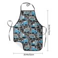 thumbnail image 4 of Naloa 1Pack Adjustable Bib Apron Waterdrop Resistant Cooking Kitchen Aprons for Women Men Chef, Blue Excavator Print, 4 of 5