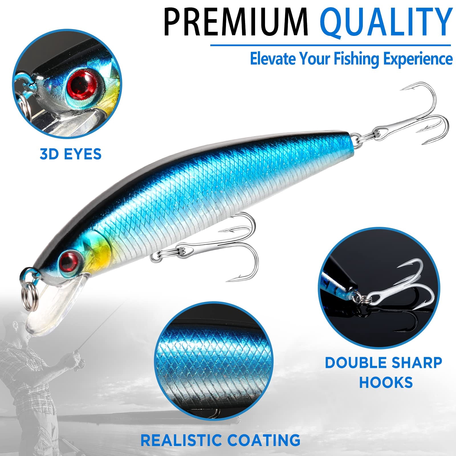 353/404 Fishing Lures  Upgrade Tackle Box With Included Crankbaits Hooks Weights Other Accessories Lure Bait Gear Equipment Kit Gift For Men Freshwater Bass