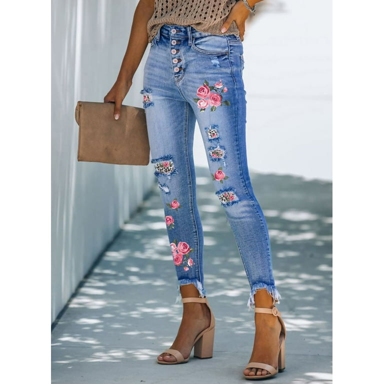 Quiz embroidered shop jeans