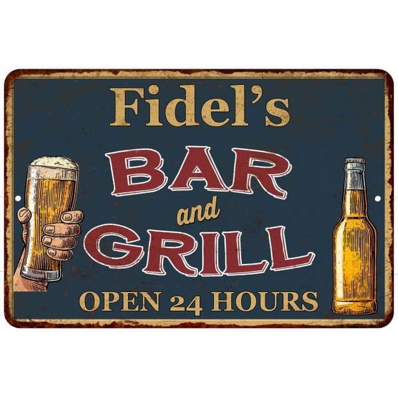 Fidel's Green Bar and Grill Sign 8 x 12 High Gloss Metal 208120044382