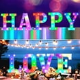 thumbnail image 5 of Luces de letras de marquesina LED de colores con control remoto - Letreros de marquesina iluminados - Letras de barra de fiesta con decoraciones iluminadas para el hogar - Multicolor H, 5 of 5