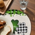 thumbnail image 3 of St. Patrick's Day Round 13 Inch Placemats Set of 6, Green and Black Checkered Lucky HeatResistant Non Slip Place Mats for Dining Table, Wipeable Braided Kitchen Table Mats for Housewarming, 3 of 9