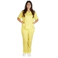 thumbnail image 4 of M&M SCRUBS Women Scrub Set V-Neck Medical Scrub Tops and Drawstring Pants - Pack of 6 Set (Yellow, 4X-Large), 4 of 5