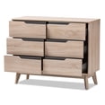 thumbnail image 3 of Skyline Decor Two-Tone Oak and Grey Wood 6-Drawer Dresser, 3 of 8