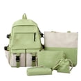 thumbnail image 3 of ibiyuan School Backpacks Nylon Two Tone Spacious 5 In 1 Lightweight School Bag Set for Ages 5th 6th 8th 10th, Middle Elementary, High School, Daily Outings, 3 of 4