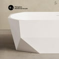 thumbnail image 3 of Brusque 67" Diamond Shaped Soaking Freestanding Bathtub in Glossy White, Drain Included, 3 of 7