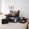 thumbnail image 4 of Ensemble de Literie Guitare 7 Pcs Lit en Sac Simple, Ensemble de Literie Instruments de Musique Vintage Moderne Hip Hop Notes de Musique avec Couette, Ensemble de Lit Rock Hippie, 4 of 5
