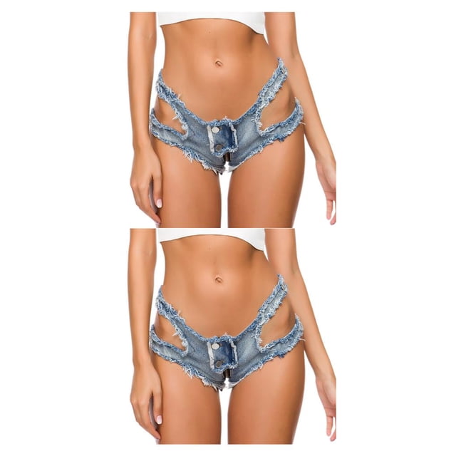 Sonducket Pantalones cortos de mezclilla Hotsweet Mujer Pantalones vaqueros elásticos Pantalones cortos llamativos y cómodo Lugar de S 2piezas