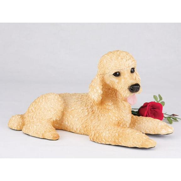 Standard Poodle Apricot Cremation Pet Urn for a Dog Memorial in remembrance of your beloved family pet.