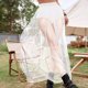 thumbnail image 1 of Falda Larga Mujer Falda de malla para vacaciones en la playa Falda transparente para mujer con perspectiva de estrella de la moda (Blanco L) Cgtredaw Para estrenar, 1 of 1