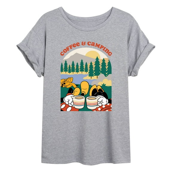 Mickey & Friends - Coffee And Camping - Juniors Ideal Flowy Muscle T-Shirt