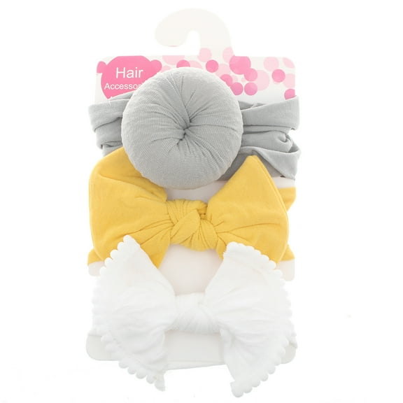 Baby Girls Bowknot Headbands Turban Hair Bows Hair Band Elastic Hair Accessories for Kids Toddlers Infants Newborn-Holiday Print Set, 3 Pack