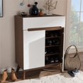thumbnail image 2 of Baxton Studio Armoire à Chaussures Calypso en Blanc et Noyer, 2 of 7