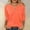 Orange, variant on Women's Henley Shirts Liweisiy Solid Color Stretchy Elbow Sleeve Tees Summer Loose Casual Bassic Tops With Buttons Navy M