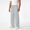 thumbnail image 2 of USNSM (M-5XL) Big and Tall Mens Casual Sweatpants Drawstring Elastic Waist Workout Pants Straight Leg Outdoor Sports Trousers with Pockets Gray L, 2 of 7