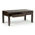 thumbnail image 2 of Simpli Home Cosmopolitan 42 inch Wide Solid Wood Contemporary Coffee Table in Mahogany Brown, 2 of 6
