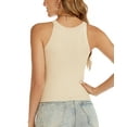 thumbnail image 4 of Womens Crop Tops 2024 Cute Crew Neck Knit Ribbed Summer Tank Top Trendy Sexy Sleeveless Basic Shirt, 4 of 5