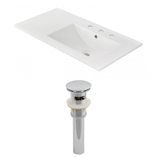 American Imaginations 30-in. W 1 Hole Ceramic Top Set In White Color AI-15565