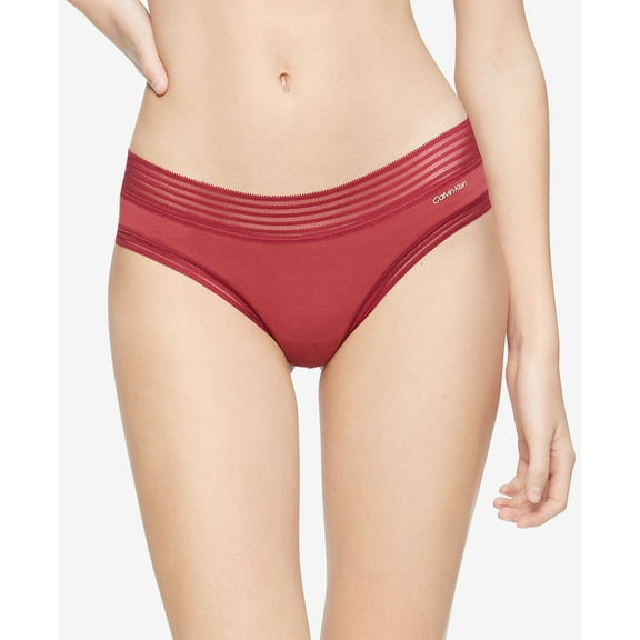 Calvin Klein Striped-Waist Hipster Underwear QD3672, Size Small, Rebellious