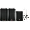 Harbinger VARI 2300 Series Powered Speakers and V2318S Subwoofer Package With Speaker Stands 15" Mains