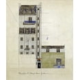 thumbnail image 2 of Mackintosh, Charles Rennie 20x23 White Modern Wood Framed Museum Art Print Titled - London, Elevation of Proposed Studio, 1920, 2 of 4