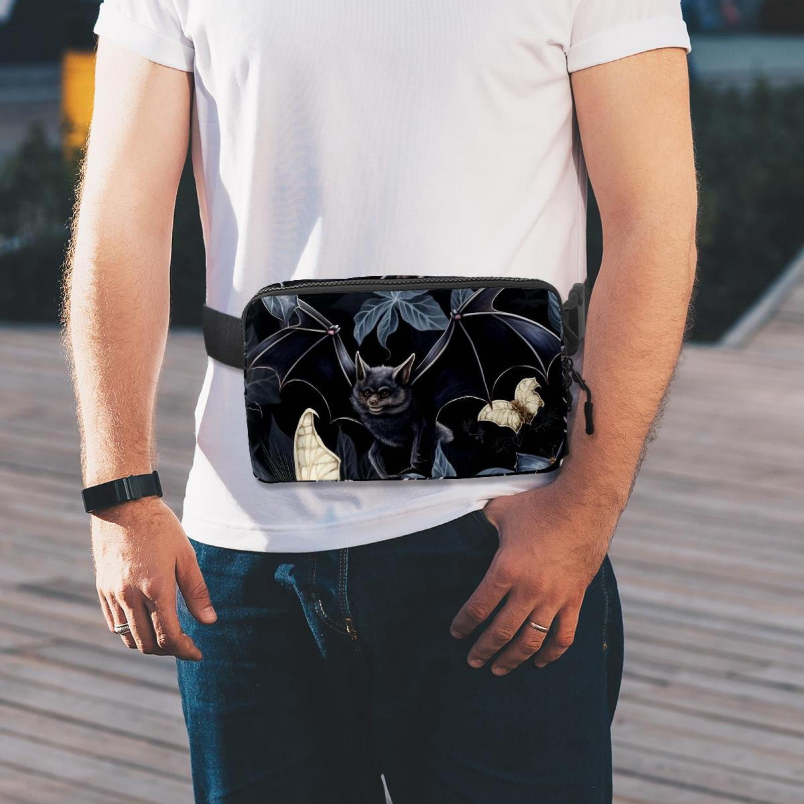 Bats Lightweight Adjustable Crossbody Bag with Extension Strap - Unisex Sling Bag