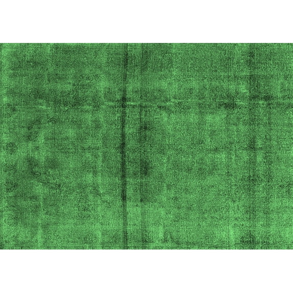Ahgly Company Indoor Rectangle Oriental Emerald Green Industrial Area Rugs, 6' x 9'