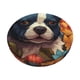 thumbnail image 1 of Disketp Cute Colorful Flower French Bulldog Funda Redonda para Taburete, Funda de Cojín para Silla de Bar Suave y Elástica-14 inch, 1 of 7