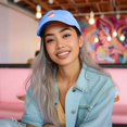 thumbnail image 3 of Dalix Salmon Nigiri Embroidered Sushi Cotton Dad Hat Baseball Cap Adjustable Womens in Light Blue, 3 of 5