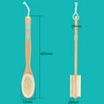thumbnail image 5 of Exfoliante corporal de bambú con mango largo, cepillo de espalda de doble cara con cerdas duras y suaves, herramienta de limpieza profunda y exfoliante para uso húmedo o seco, agarre antideslizante y, 5 of 5