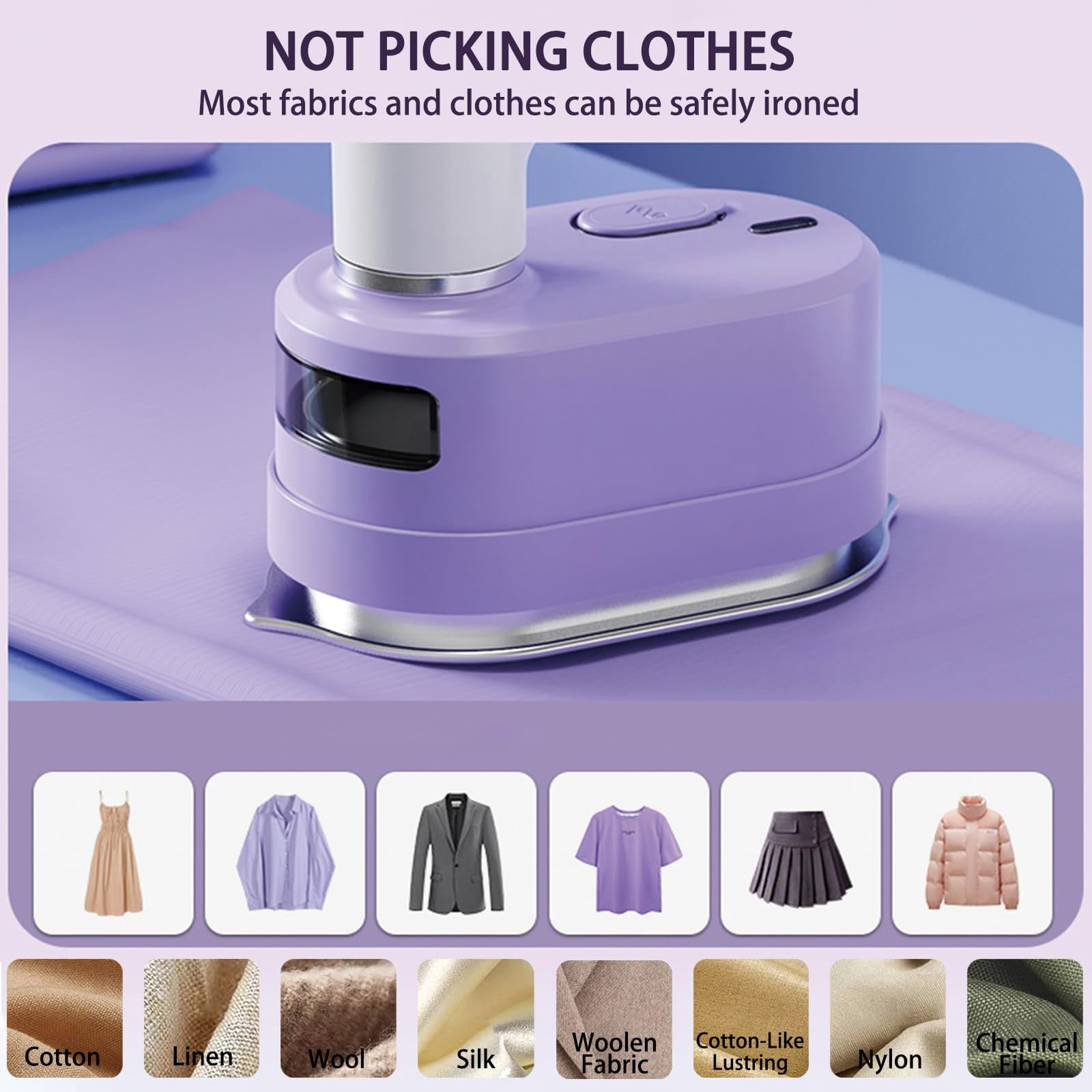 Portable Travel Steam Iron, 180° Rotating Handle Foldable for Hanging & Flat Ironing, Mini Dual-Purpose Steam & Dry Iron for Clothes, Essential for Dorm, Business Trip & Home