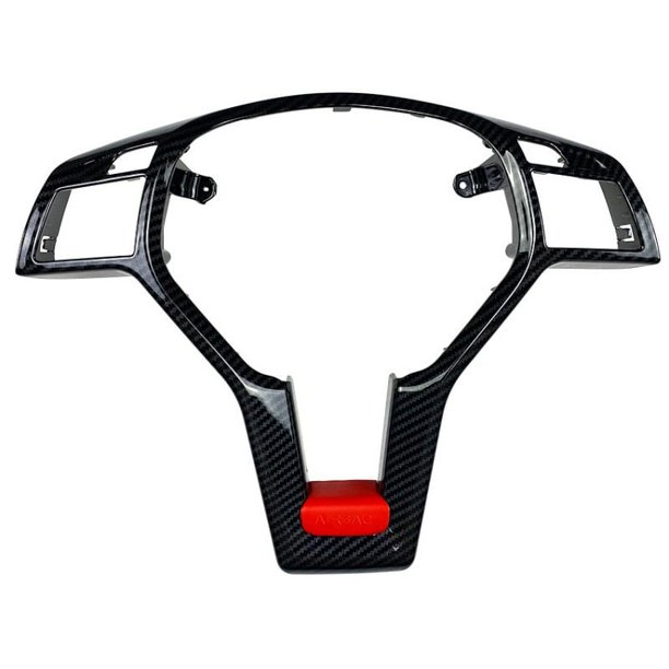 Cubierta embellecedora del marco del volante del coche Cubierta embellecedora del marco del volante del coche para (patrón de fibra de carbono+tapa roja)