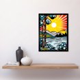 thumbnail image 5 of Sunset Lakeside Landscape Comic Book Style Bubble Patterns Halftone Art Print Framed Poster Wall Decor 12x16 inch, 5 of 5